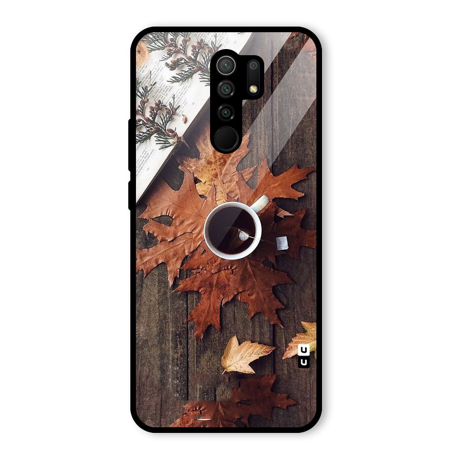 Fall Leaf Coffee Glass Back Case for Redmi 9 Prime