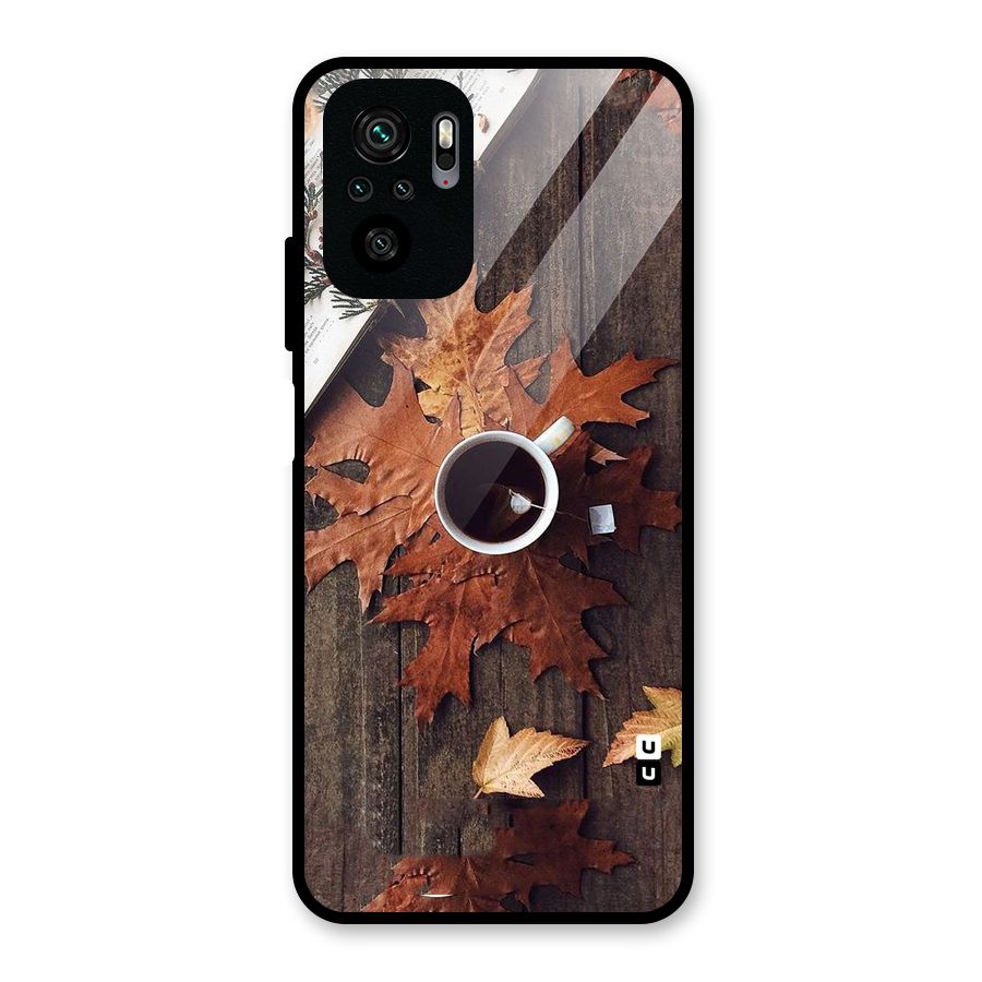 Fall Leaf Coffee Glass Back Case for Redmi Note 10S
