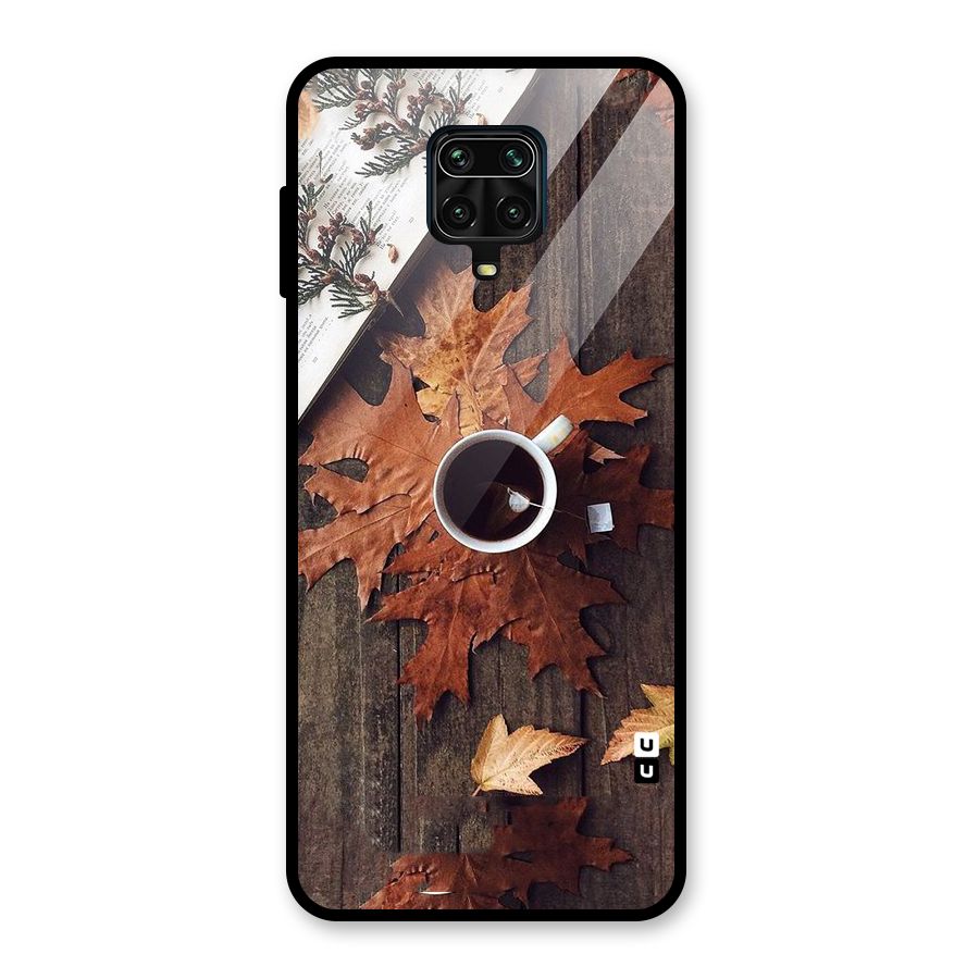 Fall Leaf Coffee Glass Back Case for Redmi Note 9 Pro