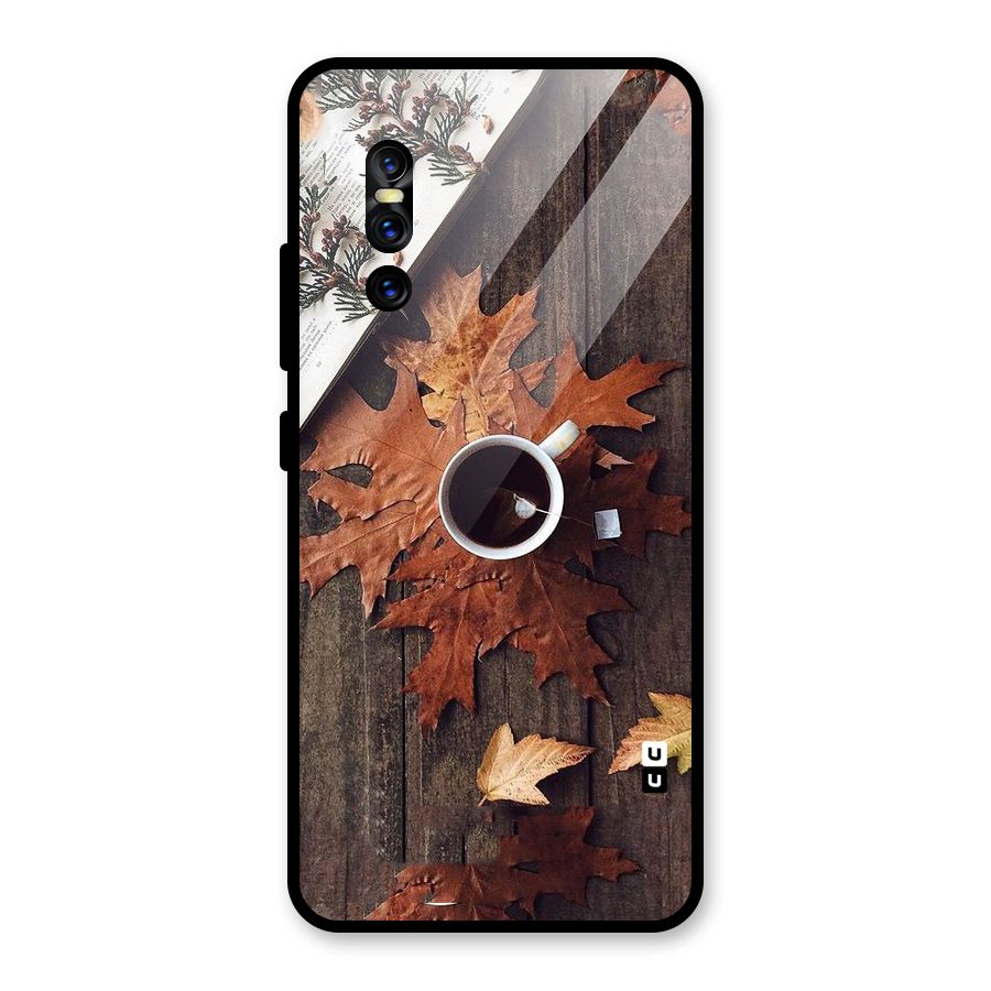 Fall Leaf Coffee Glass Back Case for Vivo V15 Pro