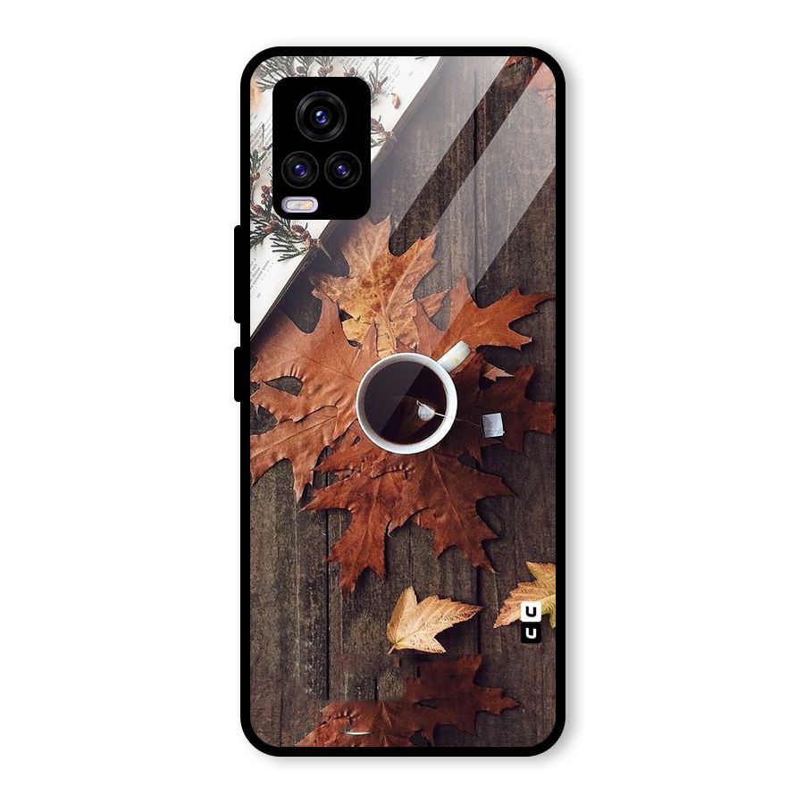 Fall Leaf Coffee Glass Back Case for Vivo V20