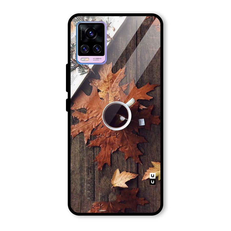 Fall Leaf Coffee Glass Back Case for Vivo V20 Pro