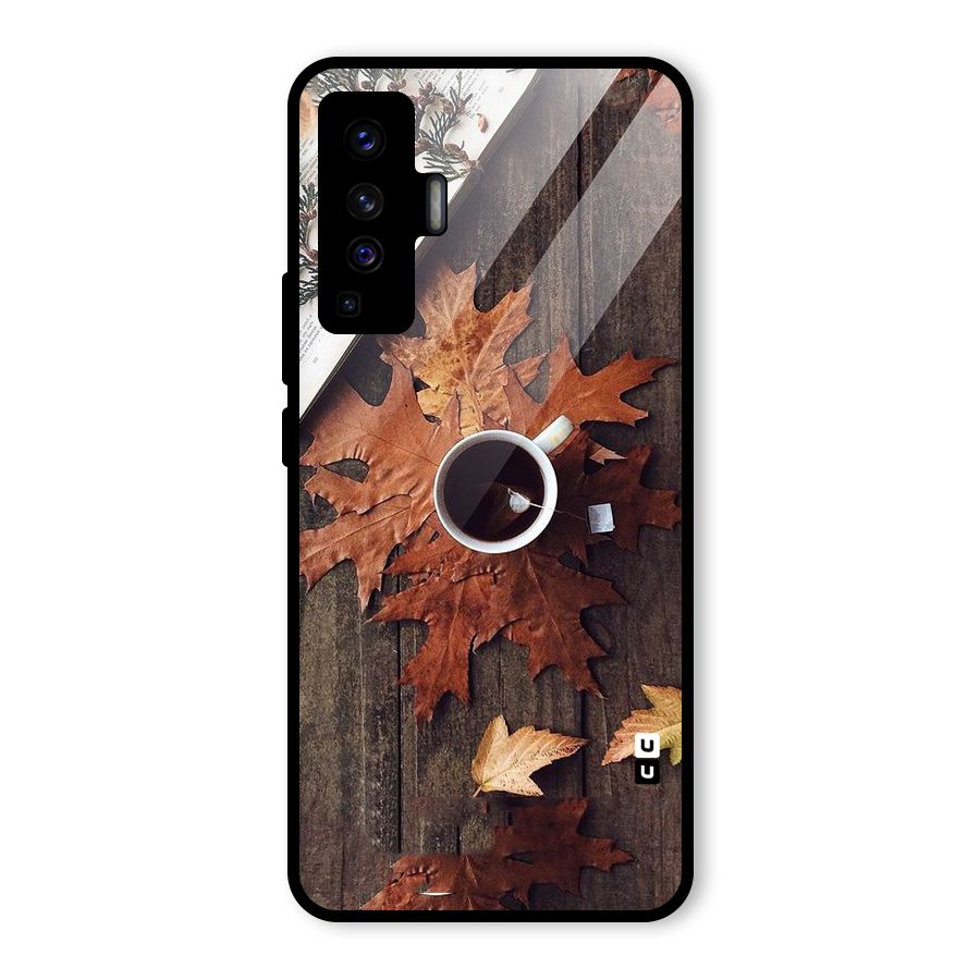 Fall Leaf Coffee Glass Back Case for Vivo X50