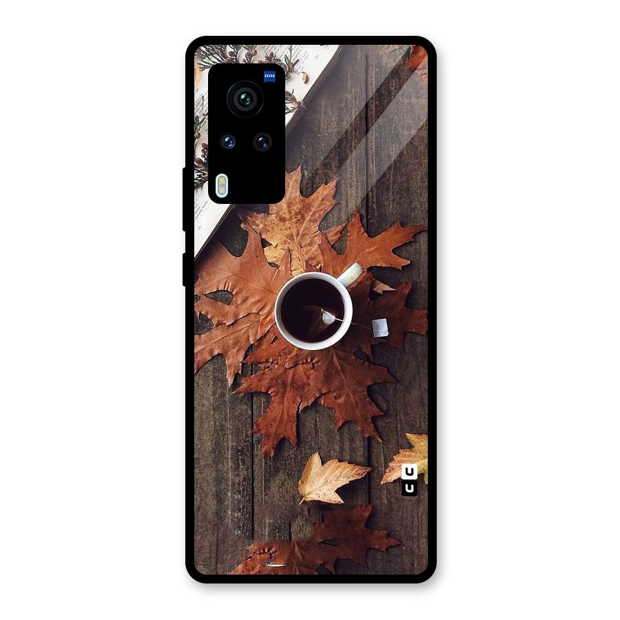 Fall Leaf Coffee Glass Back Case for Vivo X60 Pro