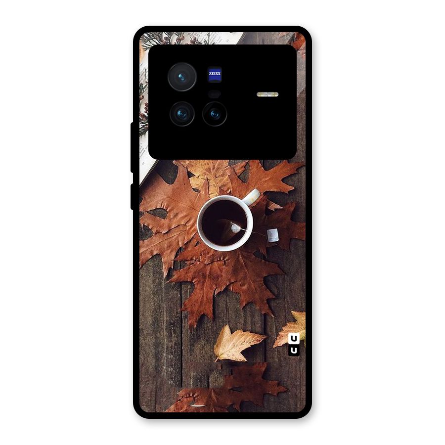 Fall Leaf Coffee Glass Back Case for Vivo X80