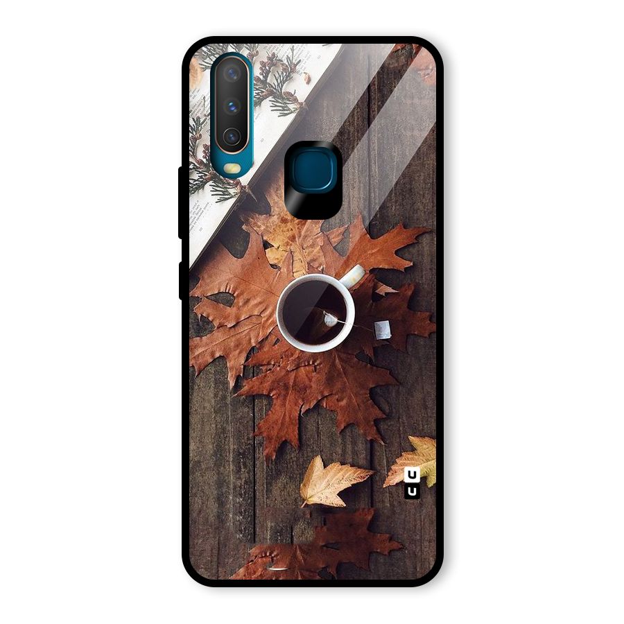 Fall Leaf Coffee Glass Back Case for Vivo Y17