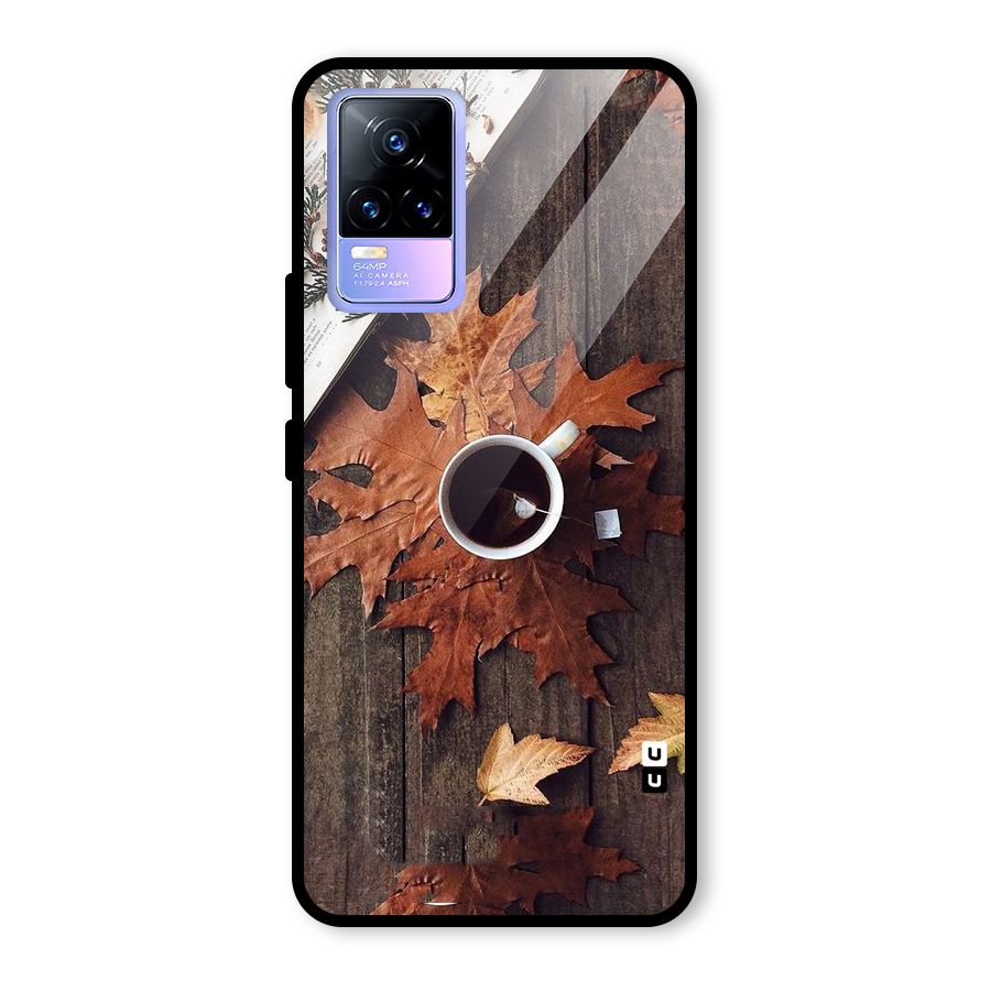 Fall Leaf Coffee Glass Back Case for Vivo Y73