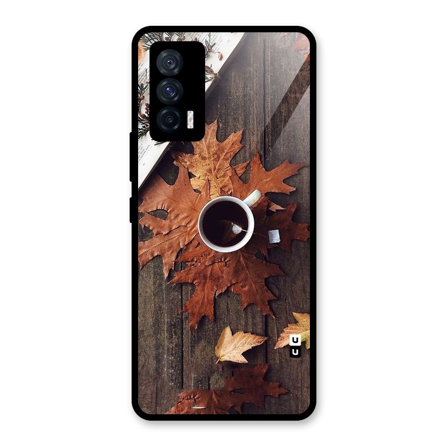 Fall Leaf Coffee Glass Back Case for Vivo iQOO 7 5G