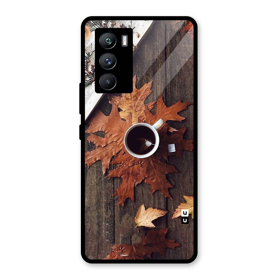 Fall Leaf Coffee Glass Back Case for Vivo iQOO 9 SE