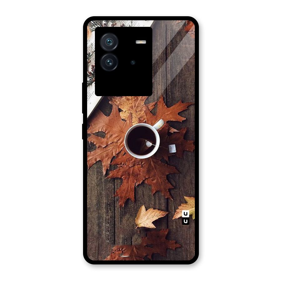 Fall Leaf Coffee Glass Back Case for Vivo iQOO Neo 6 5G