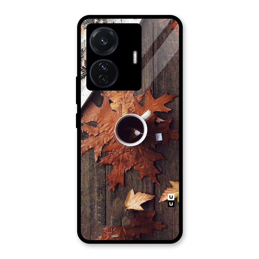 Fall Leaf Coffee Glass Back Case for Vivo iQOO Z6 Pro