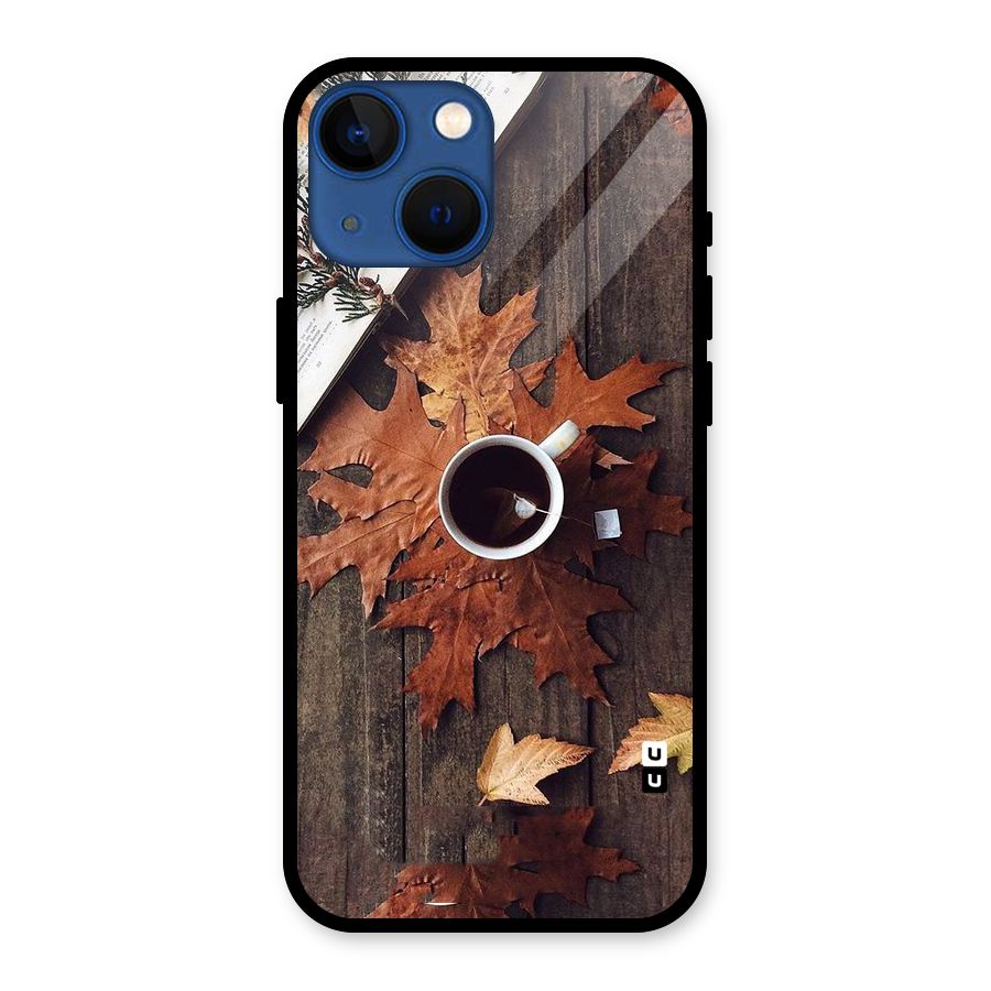 Fall Leaf Coffee Glass Back Case for iPhone 13 Mini