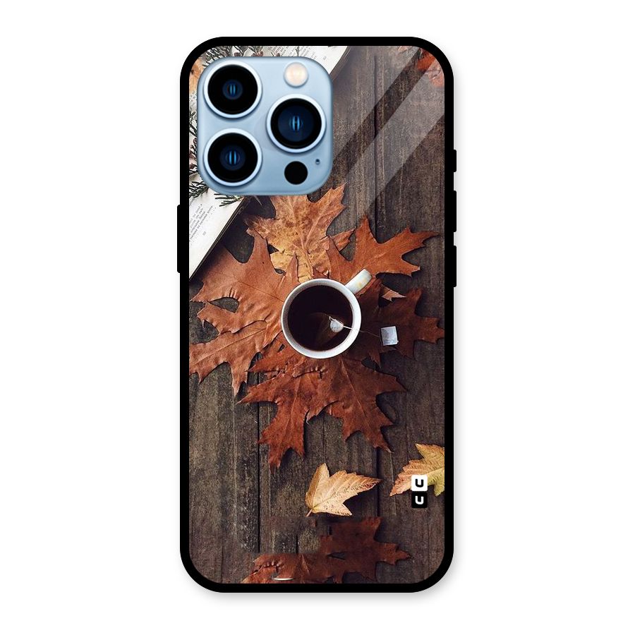 Fall Leaf Coffee Glass Back Case for iPhone 13 Pro