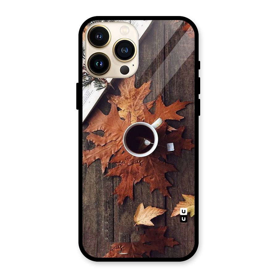 Fall Leaf Coffee Glass Back Case for iPhone 13 Pro Max