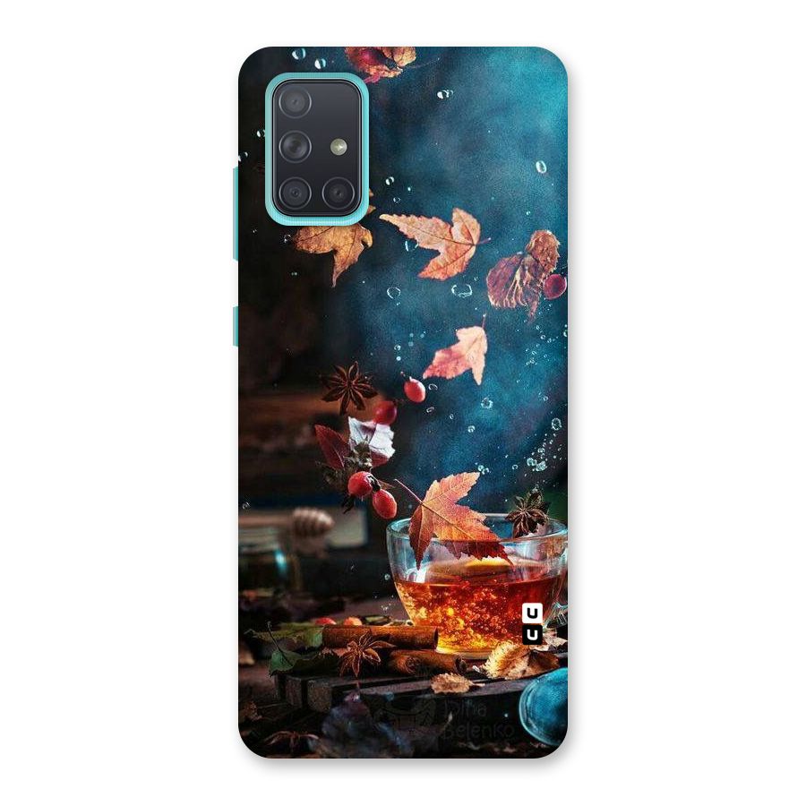 Falling Leaves Tea Back Case for Galaxy A71
