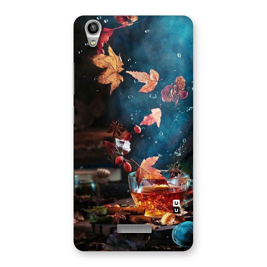Falling Leaves Tea Back Case for Lava-Pixel-V1