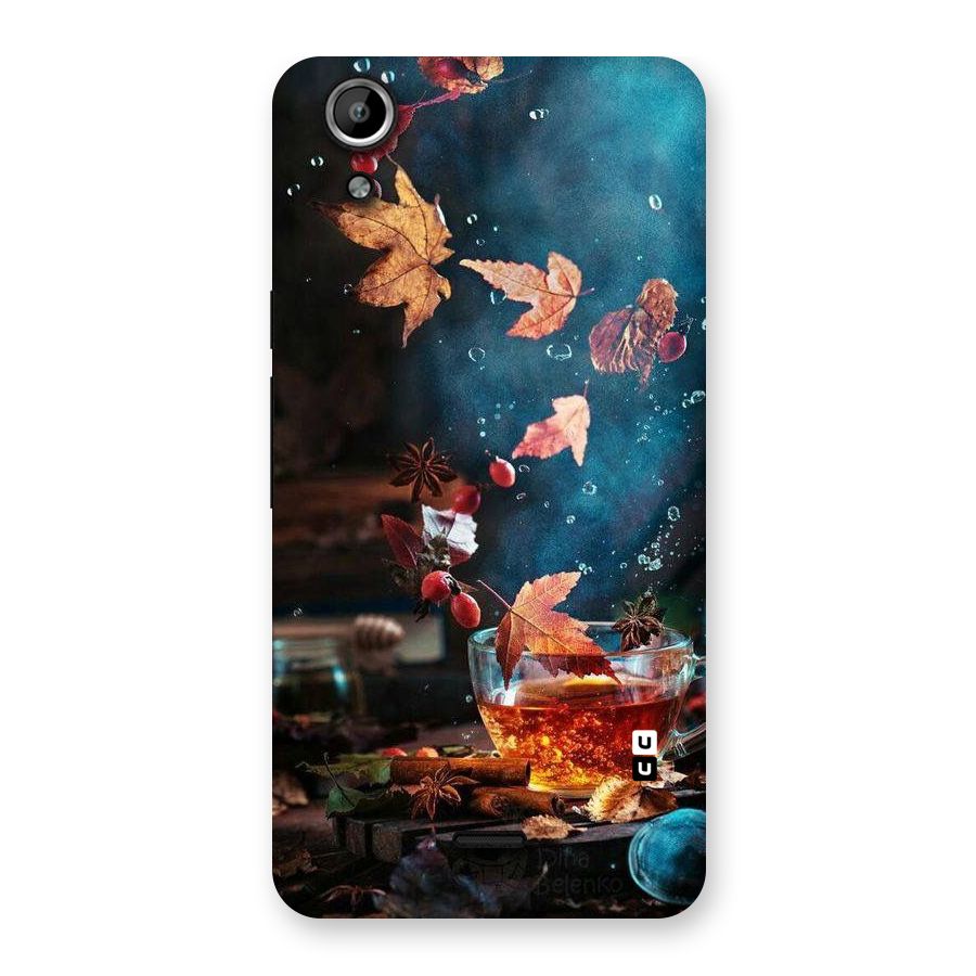 Falling Leaves Tea Back Case for Micromax Canvas Selfie Lens Q345
