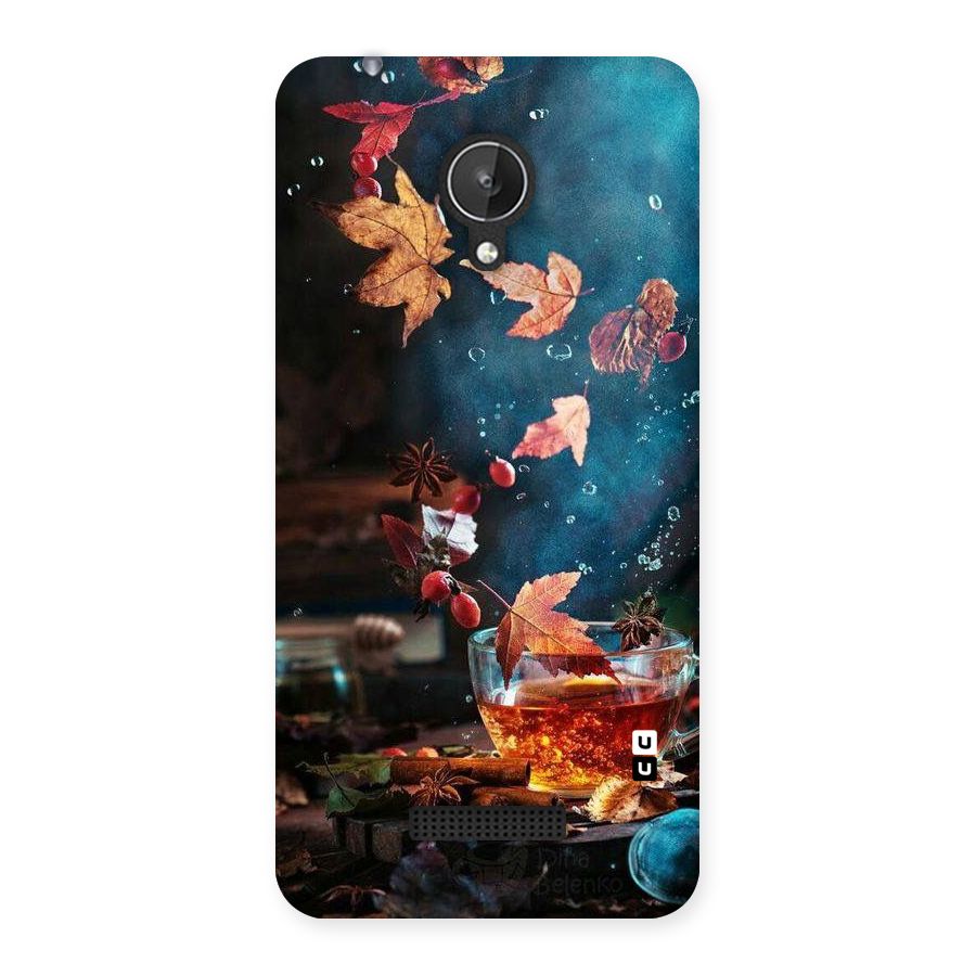 Falling Leaves Tea Back Case for Micromax Canvas Spark Q380