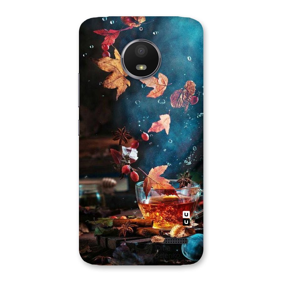Falling Leaves Tea Back Case for Moto E4