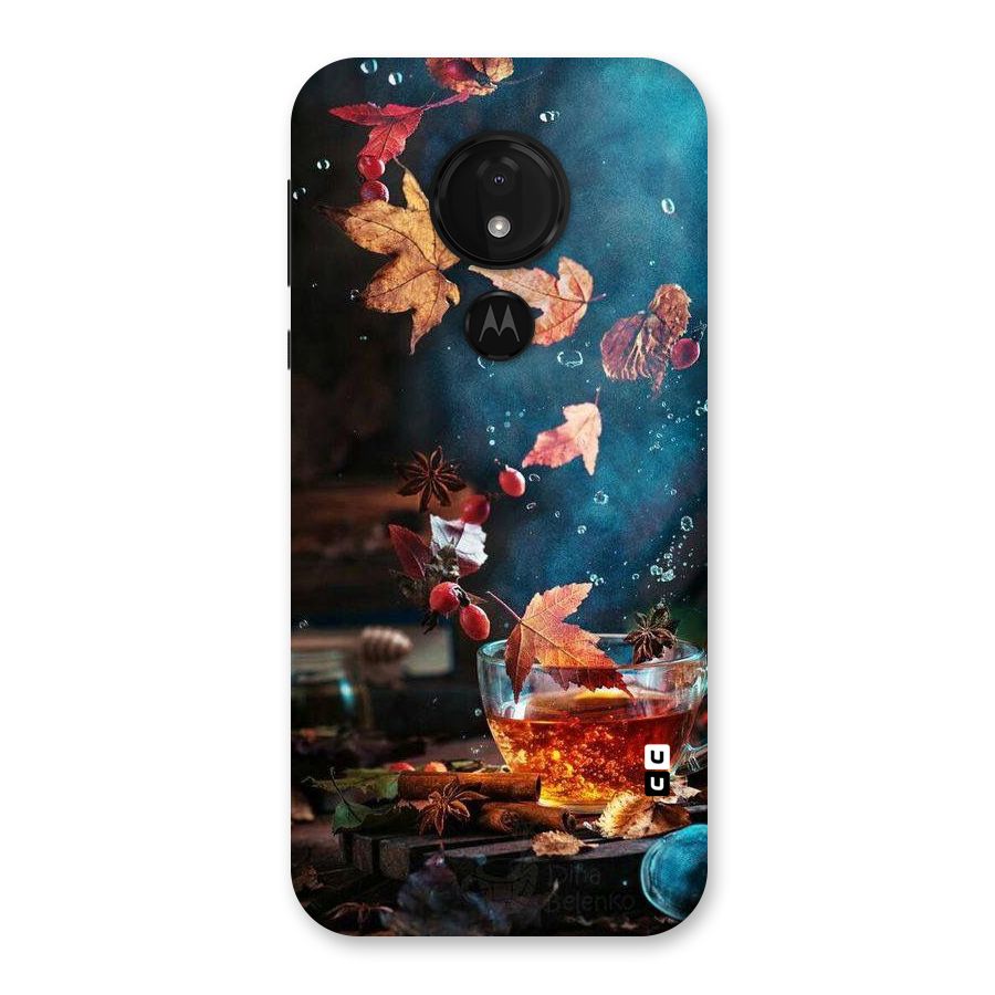 Falling Leaves Tea Back Case for Moto G7 Power