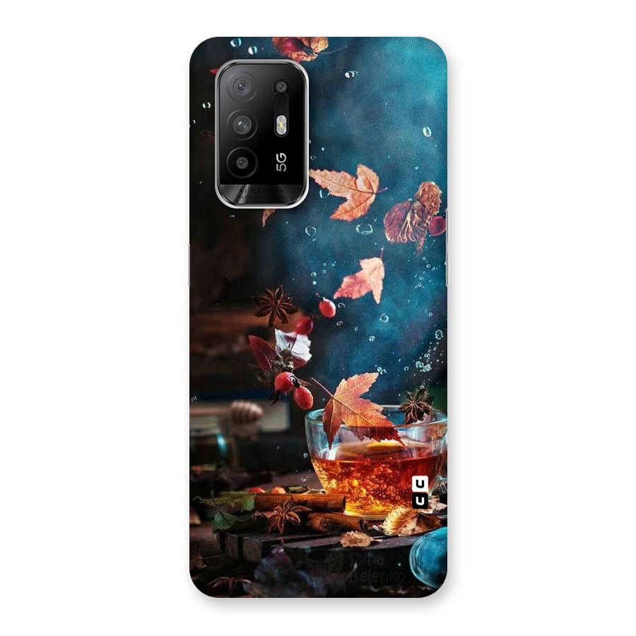 Falling Leaves Tea Back Case for Oppo F19 Pro Plus 5G