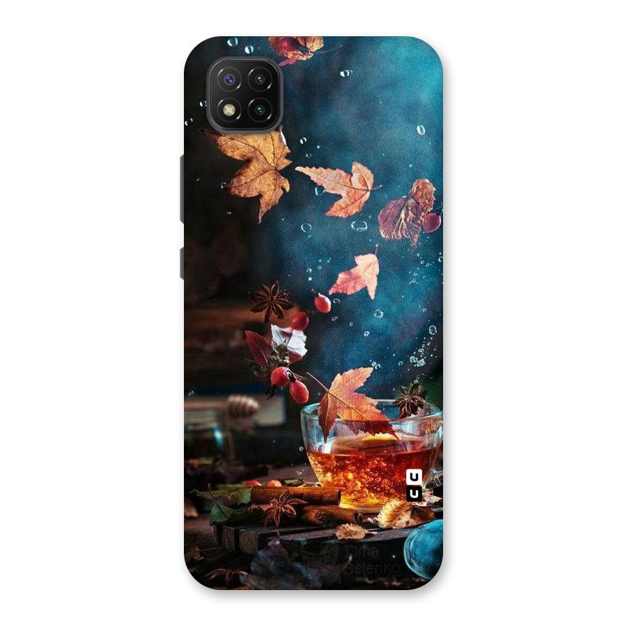 Falling Leaves Tea Back Case for Poco C3