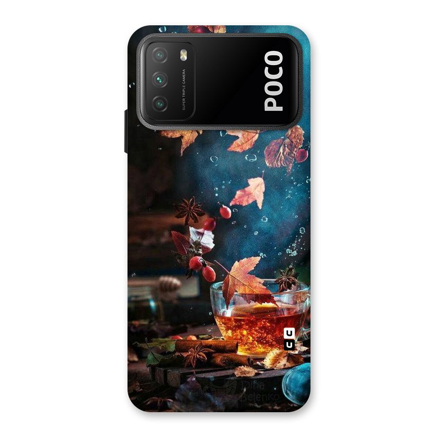Falling Leaves Tea Back Case for Poco M3