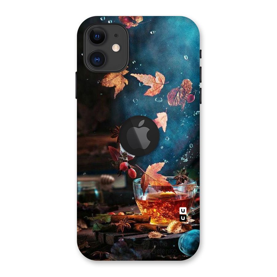 Falling Leaves Tea Back Case for iPhone 11 Logo Cut