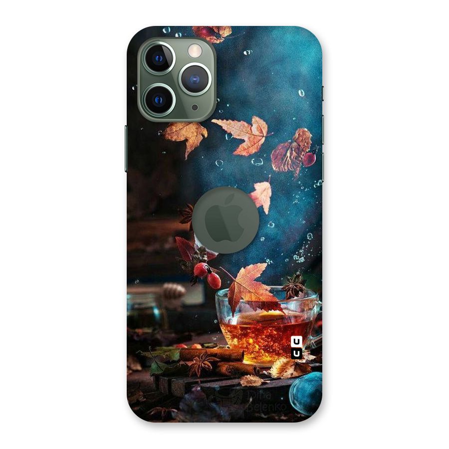 Falling Leaves Tea Back Case for iPhone 11 Pro Logo  Cut