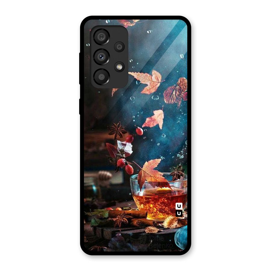 Falling Leaves Tea Glass Back Case for Galaxy A33 5G