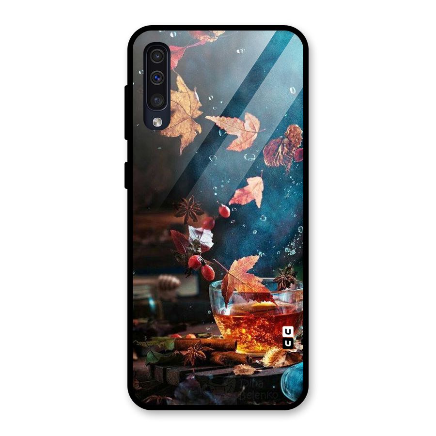 Falling Leaves Tea Glass Back Case for Galaxy A50s