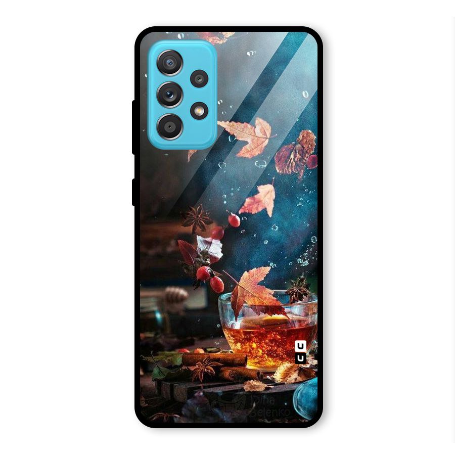 Falling Leaves Tea Glass Back Case for Galaxy A52s 5G