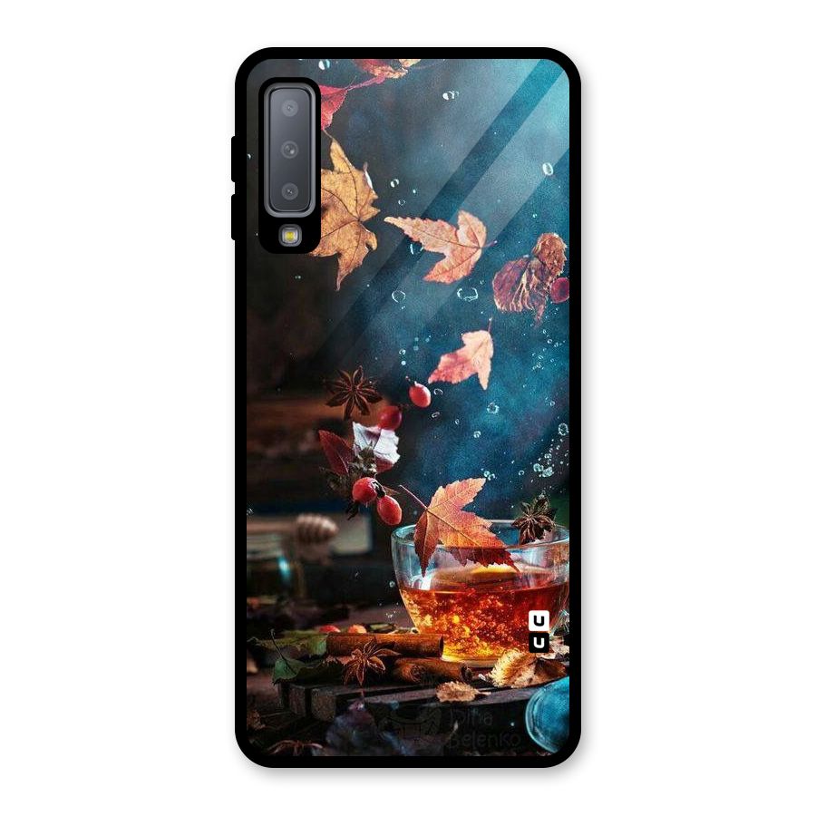 Falling Leaves Tea Glass Back Case for Galaxy A7 (2018)