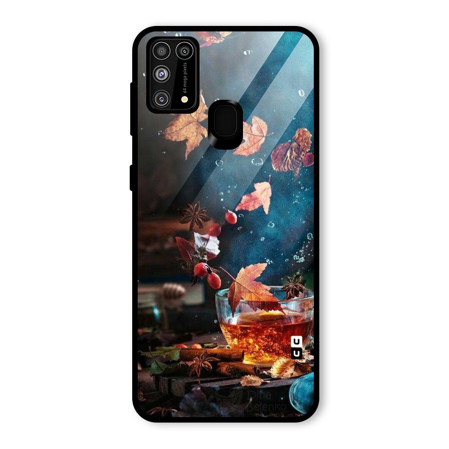 Falling Leaves Tea Glass Back Case for Galaxy F41