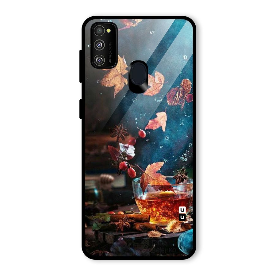Falling Leaves Tea Glass Back Case for Galaxy M30s