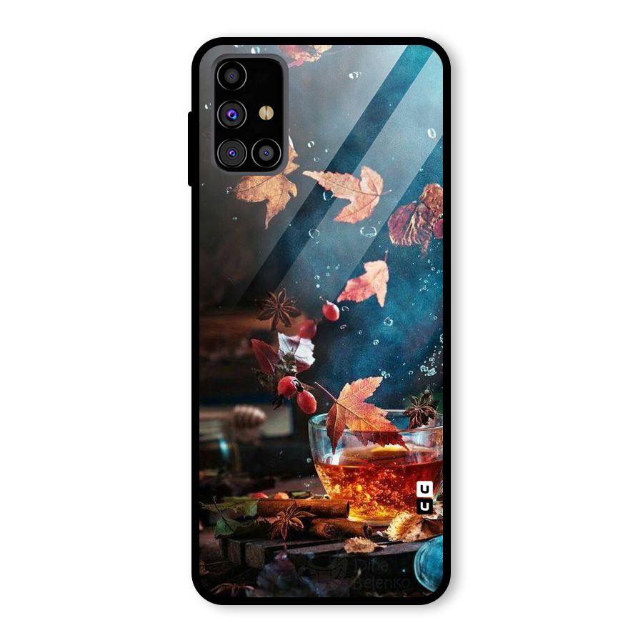 Falling Leaves Tea Glass Back Case for Galaxy M31s