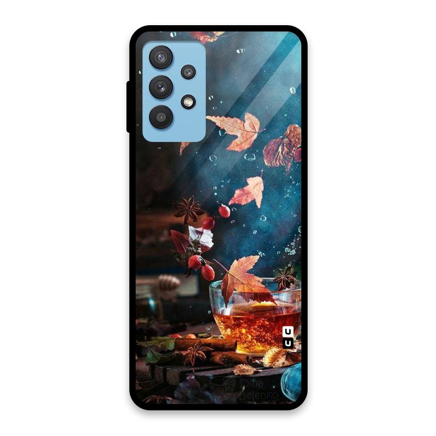 Falling Leaves Tea Glass Back Case for Galaxy M32 5G