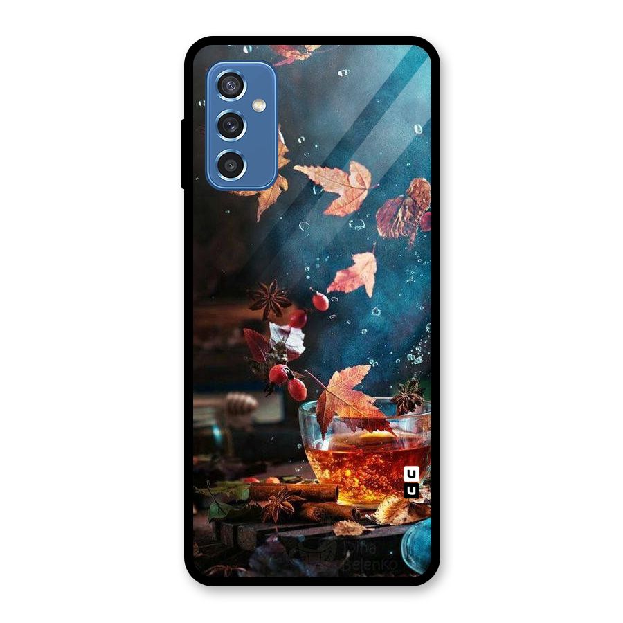 Falling Leaves Tea Glass Back Case for Galaxy M52 5G