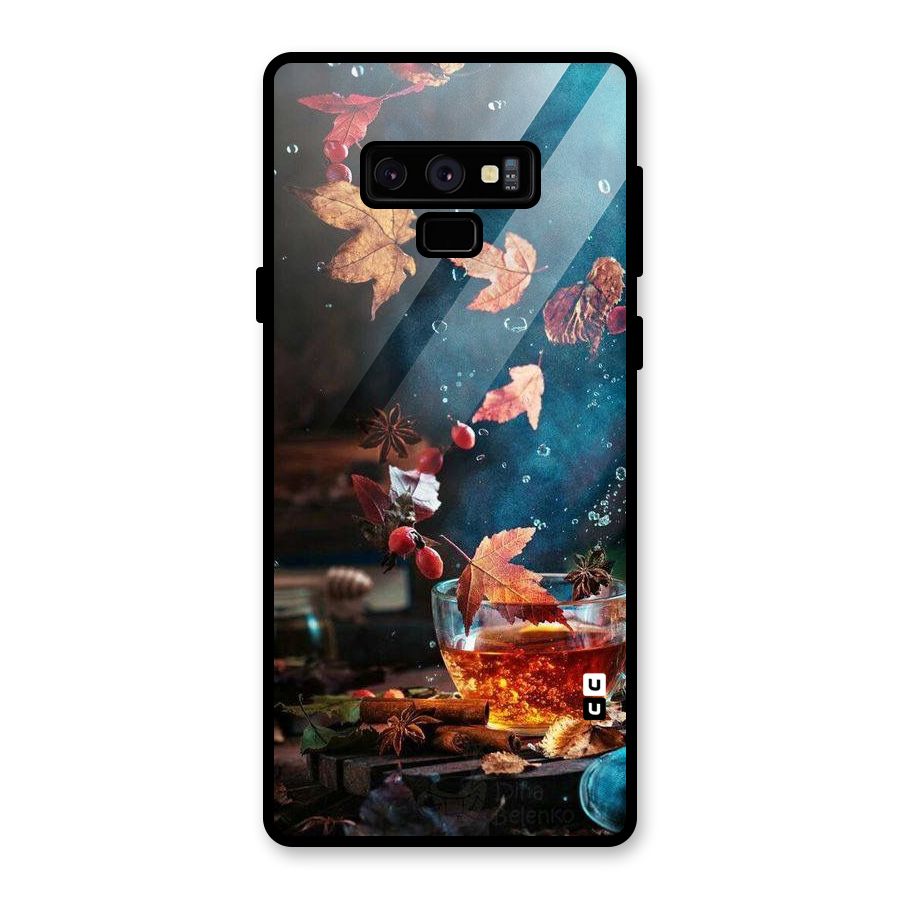 Falling Leaves Tea Glass Back Case for Galaxy Note 9