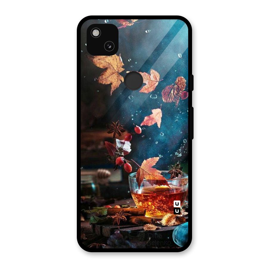 Falling Leaves Tea Glass Back Case for Google Pixel 4a