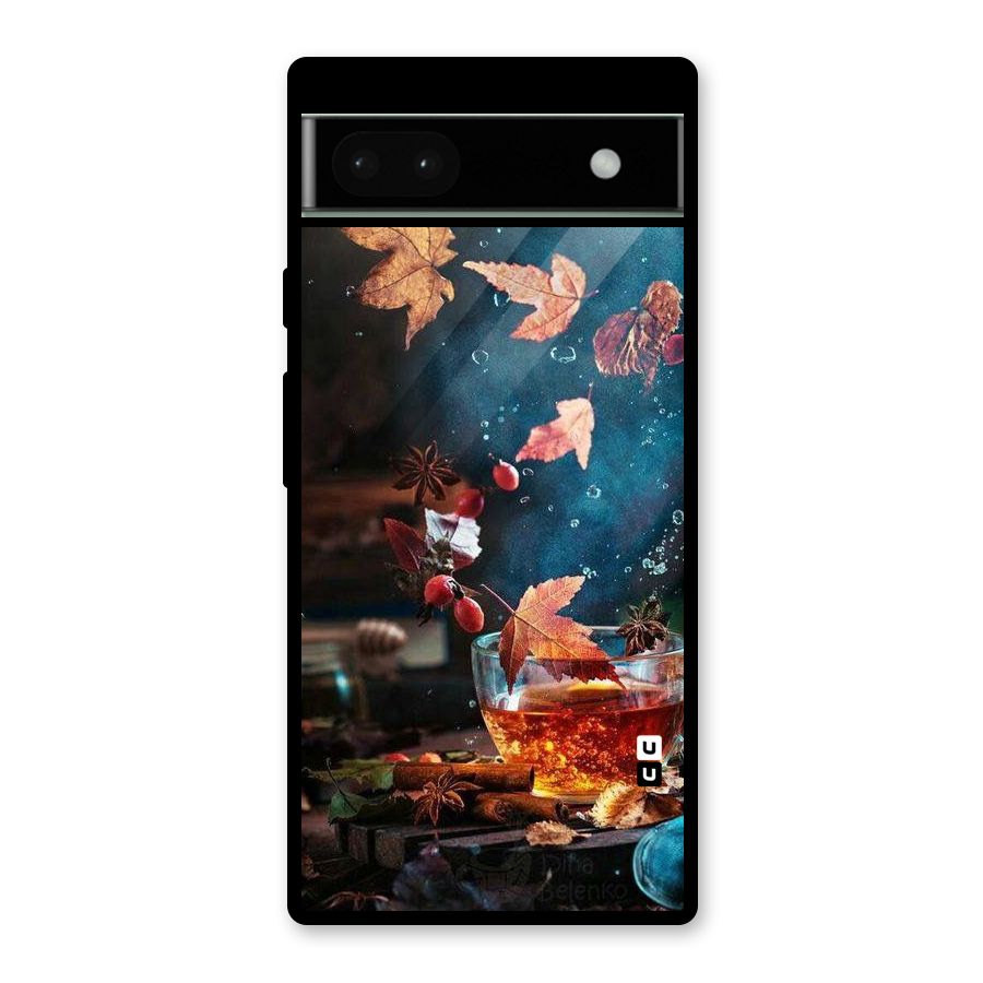 Falling Leaves Tea Glass Back Case for Google Pixel 6a