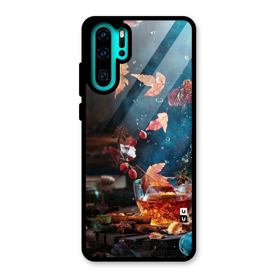 Falling Leaves Tea Glass Back Case for Huawei P30 Pro