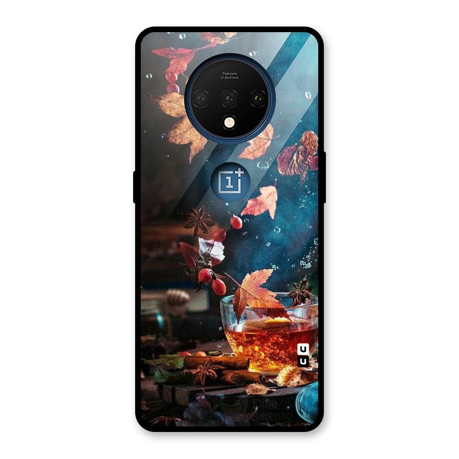Falling Leaves Tea Glass Back Case for OnePlus 7T