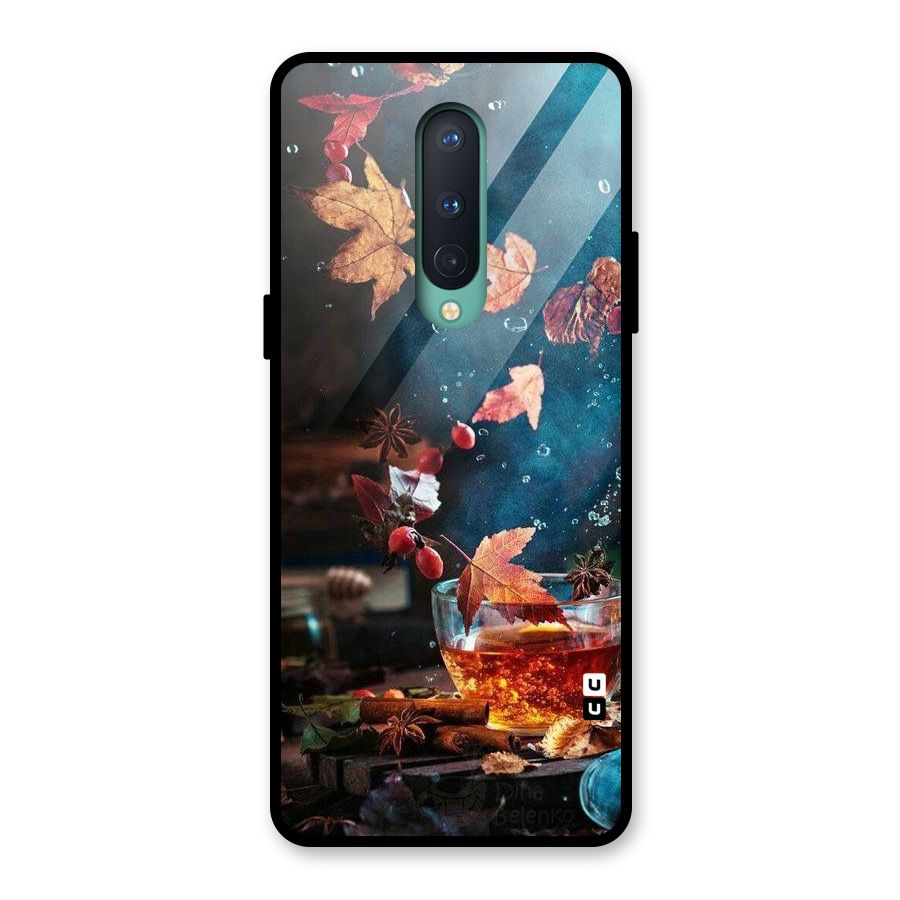 Falling Leaves Tea Glass Back Case for OnePlus 8
