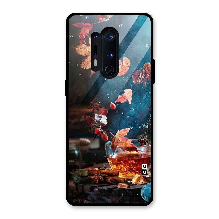 Falling Leaves Tea Glass Back Case for OnePlus 8 Pro