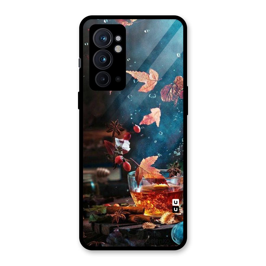 Falling Leaves Tea Glass Back Case for OnePlus 9RT 5G
