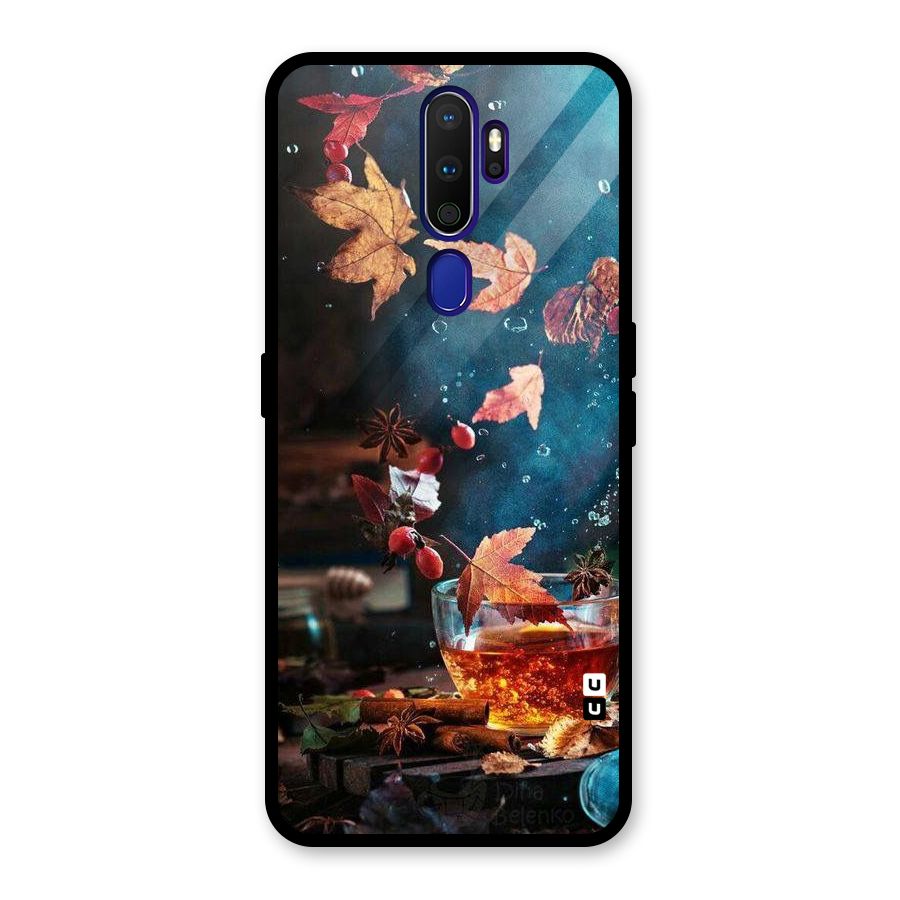 Falling Leaves Tea Glass Back Case for Oppo A9 (2020)