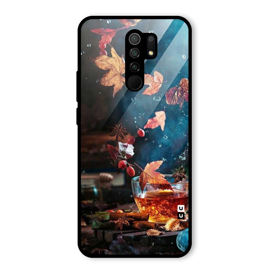 Falling Leaves Tea Glass Back Case for Poco M2