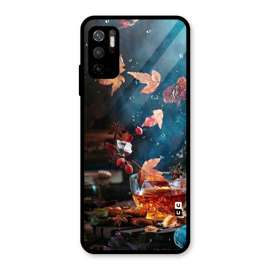 Falling Leaves Tea Glass Back Case for Poco M3 Pro 5G
