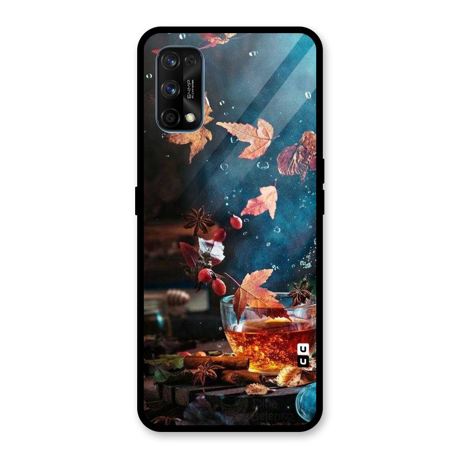 Falling Leaves Tea Glass Back Case for Realme 7 Pro